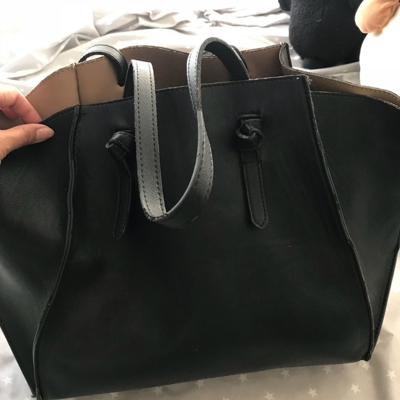 zara large black bag